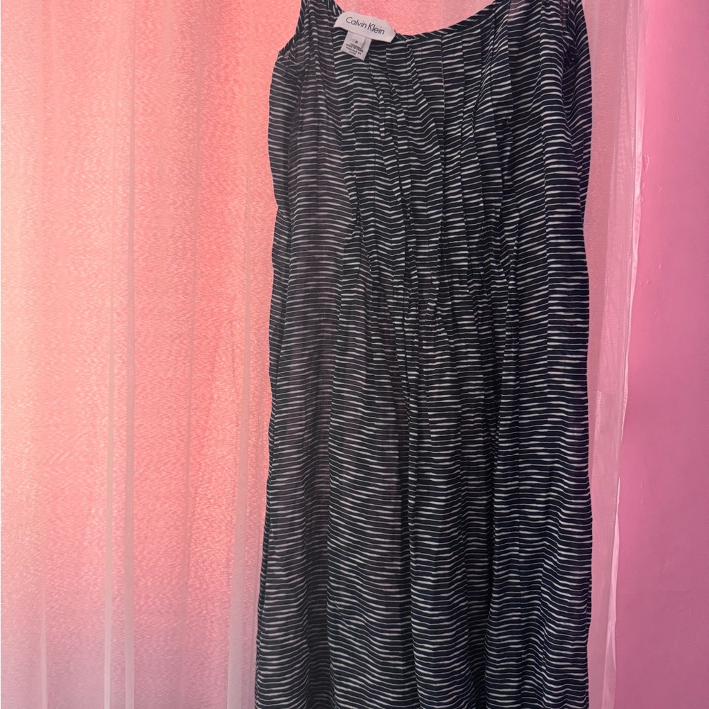 Calvin Klein Monochrome Striped Dress